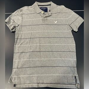 American Eagle Men’s Short Sleeve Polo Shirt Vintage Fit Size Large Gray
